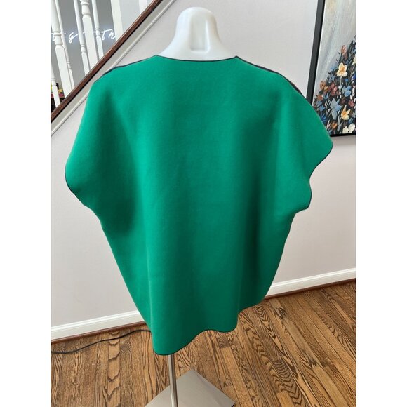 Piazza Sempione Wool Alpaca Fleece Oversized Cape Poncho Coat Plaid Size 42 - Picture 5 of 7